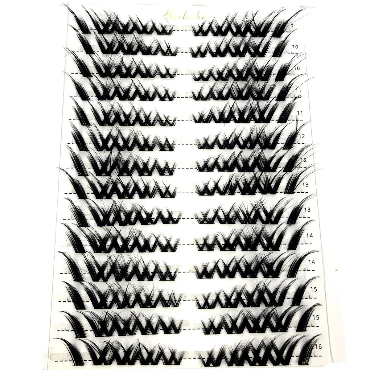 14rows Individual 3D Fluffy False Eyelashes Single Cluster Eyelash Extension Segmented Natural Mink Fox Eye Effect Makeup Lashes