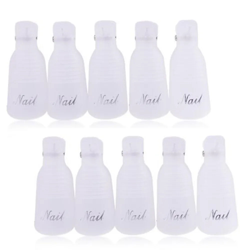 10Pcs/Box UV Gel Polish Remover Clips Colorful Acrylic Nail Art Soak Off Cap Clips DIY Nails Cleaning Manicure Finger Wrap Tools
