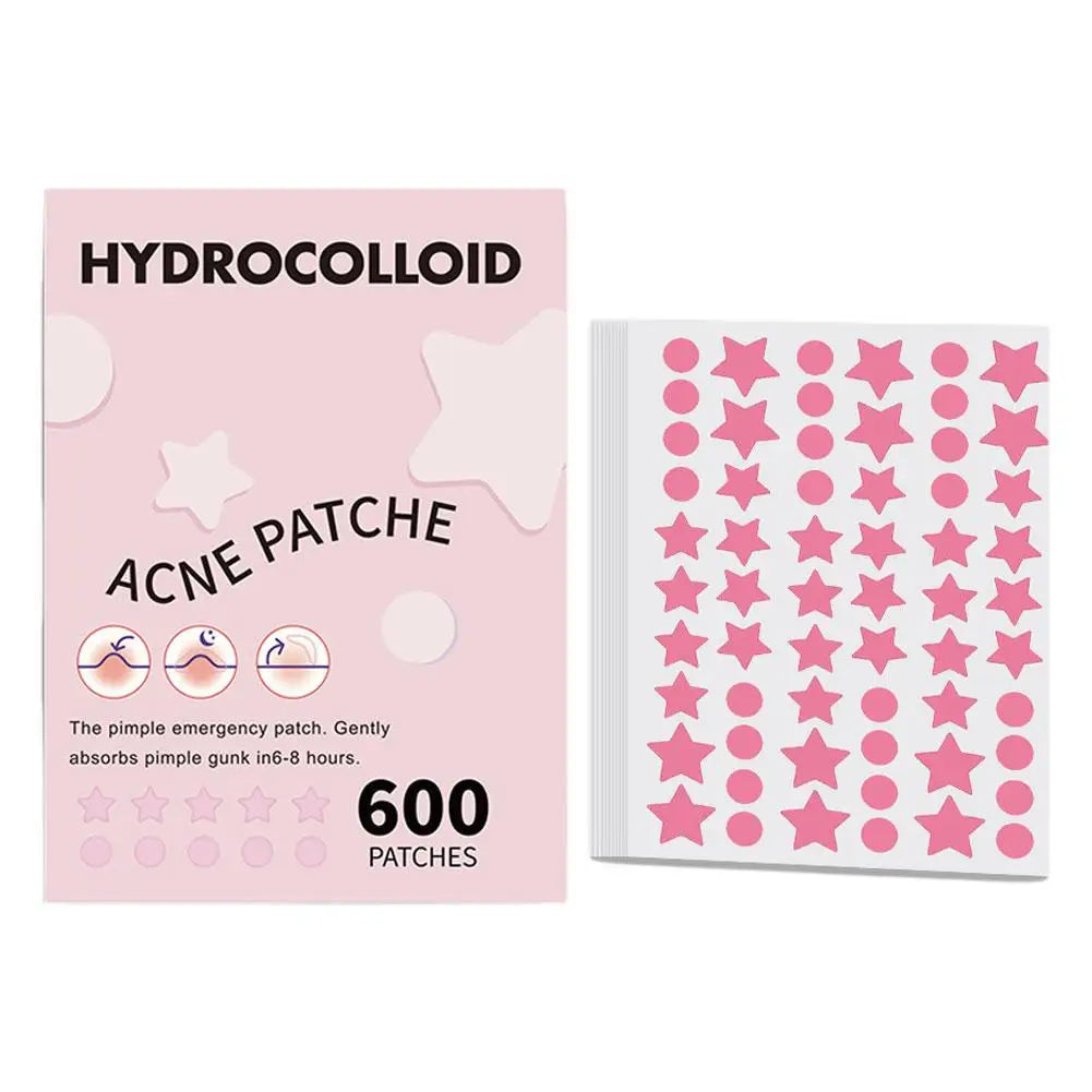 600pcs Large Size Star Acne Patch Mild Non-irritating Lightens Acne Hydrocolloid Acne Sticker For Blackheads Closed Comedones