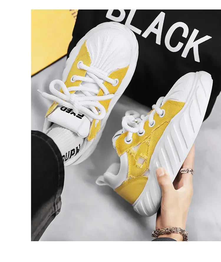 2023 Fashion Breathable Mens Thick Bottom Skate Shoes Outdoor Student Sneakers Sport Running Heighten Trend Comfortable Designer