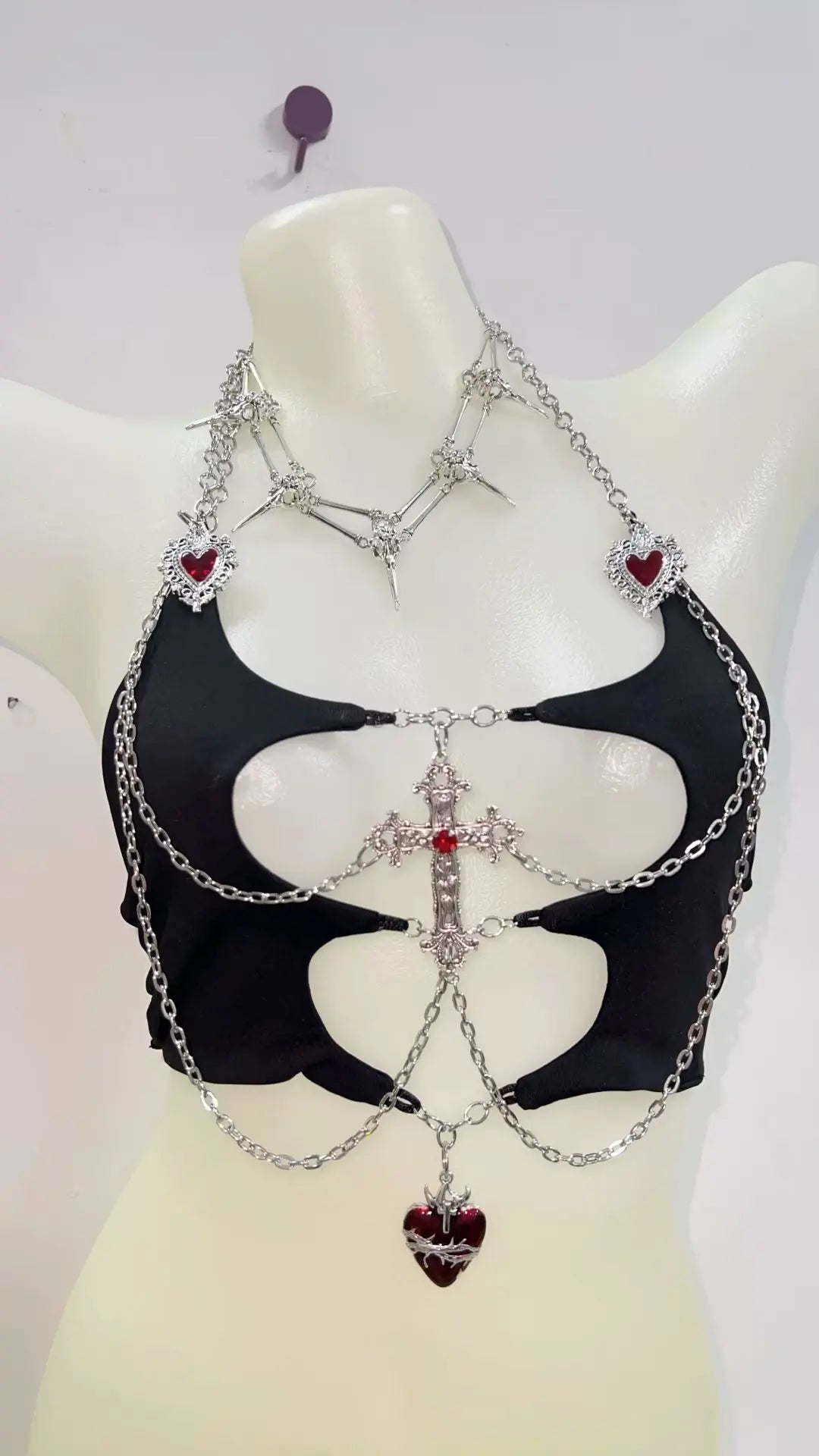 y2k crop top gothic clothes y2k top halter top Gothic Tank Tops Punk Tank Tops y2k fashion Cross Tops e girl clothes bustier top