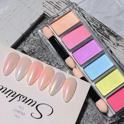 1 Box Mirror Glitter Powder Nail Decoration Metallic Chrome Nail Powder Set Y2K Rubbing Glitter Pigment Flakes Manicure Accessor