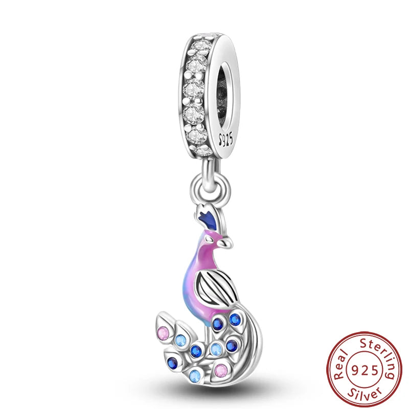 100% 925 Silver Parrot Hummingbird Owl Birds Fashion Design Charms Beads 3mm DIY Fine Jewelry Gifts Making Viralgem Store