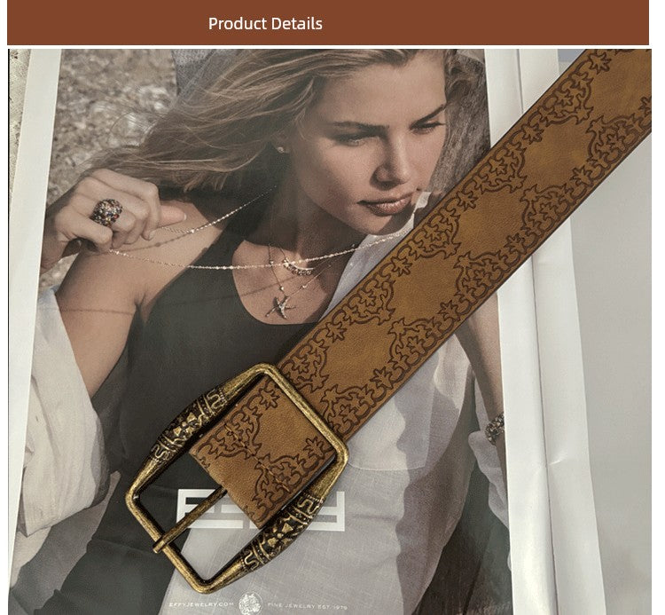 Y2g Women's Sexy with Skirt Retro Brown Belt