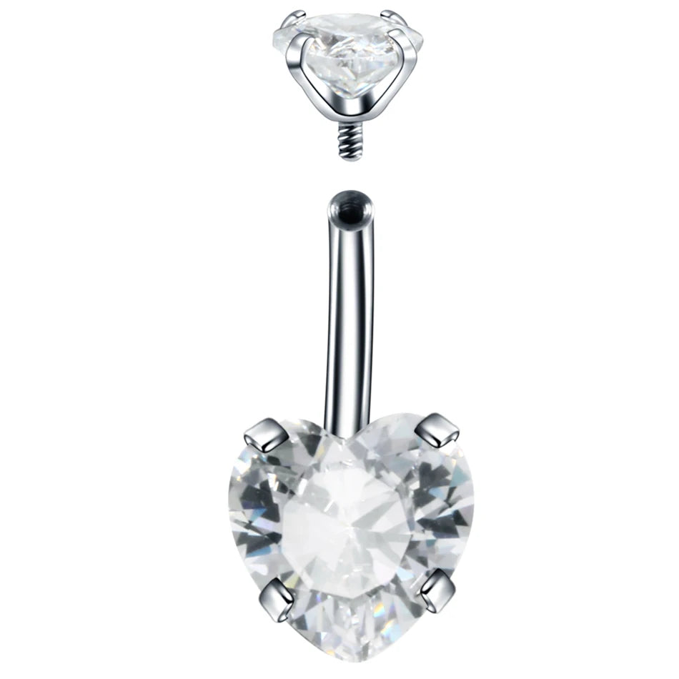 1PC Stainless Steel Belly Button Piercing Body Jewelry Women Cubic Zirconia Drop Dangle Earring Navel Piercing ombligo