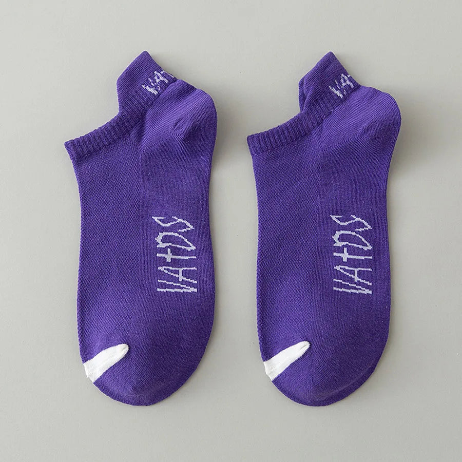 5 Pairs Men's Ankle Socks Bright Color No Show Socks Men Breathable Street Fashion Sport Invisible Travel Running Socks Viralgem Store