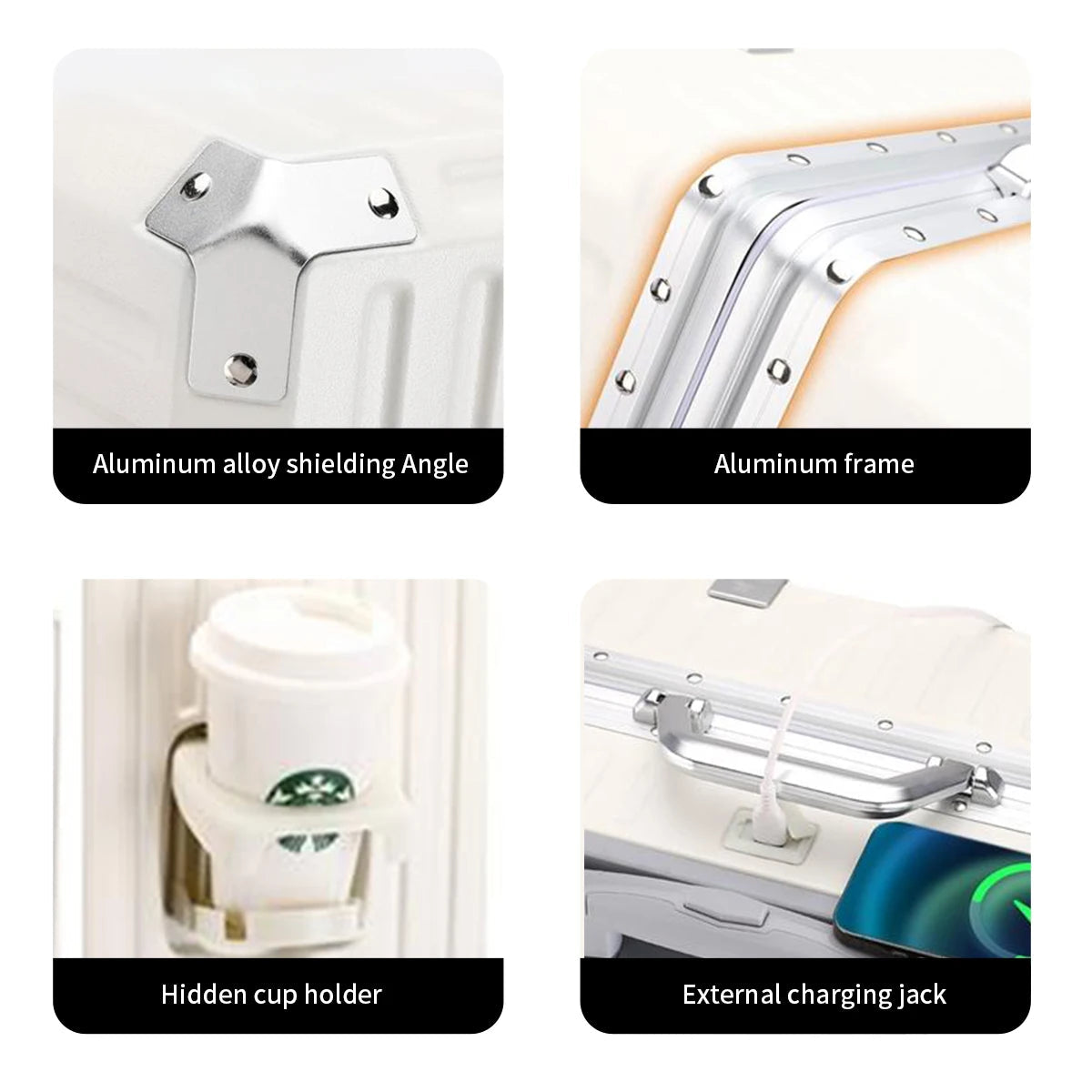 Trolley Luggage 20 24 26 28 Inch Aluminum Frame Rolling Luggage Case USB Travel Suitcase on Wheels Combination Lock Carry-On Luggage Viralgem Store