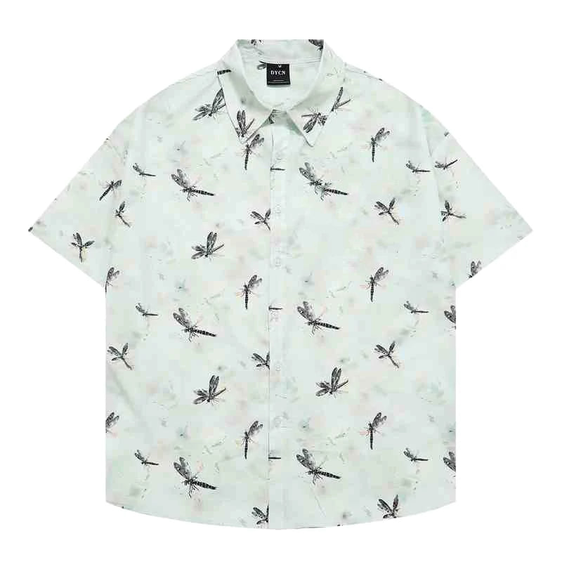 2025 New Fashion Summer Hawaiian Shirts Men's Holiday Casual Chinese style Print Graphic T-shirt Men Clothing Lapel Short Sleeve