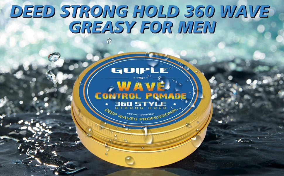 Wave shampoo Kit for Men Anti-frizz Wax Cream Layered Styling Hair Pomade Deep Clean Care Product with Hair Brush and Pirate Hat Viralgem Store