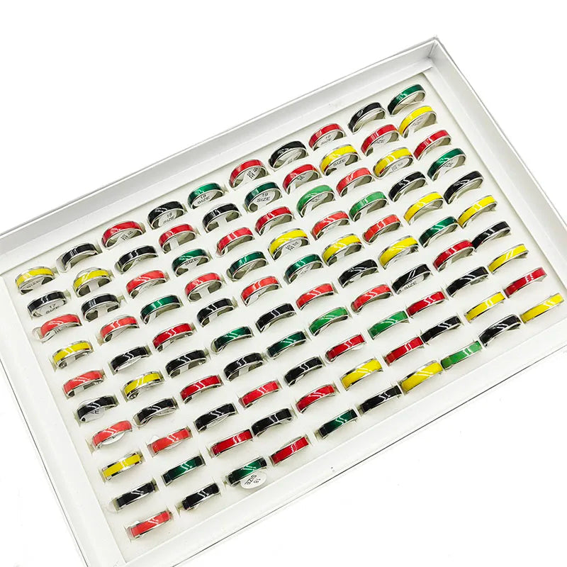 20pcs/Lot Factory Wholesale Hot Mix Style Simple Stainless Steel Finger Rings Men Women New Gifts Jewelry Bar Wide Joint Ring Viralgem Store