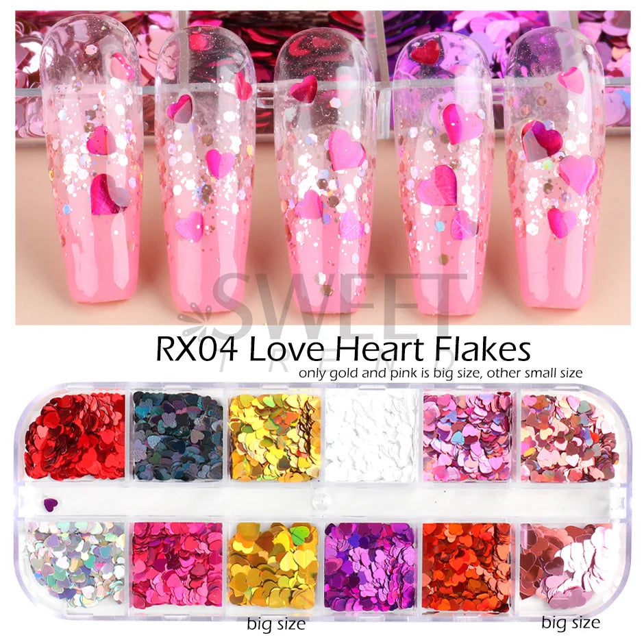 12 Grids Opal Dream Crystal Sequins Nail Flake Galaxy Iridescent Aurora 3D Paillette for Winter Autumn Manicure Decoration SWYFH Viralgem Store