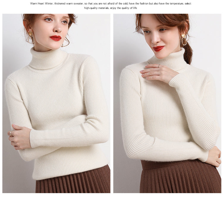 Women Turtleneck Sweater Knitted Soft Pullovers Cashmere Jumpers Basic Soft Sweaters For Women 2024 Autumn Winter