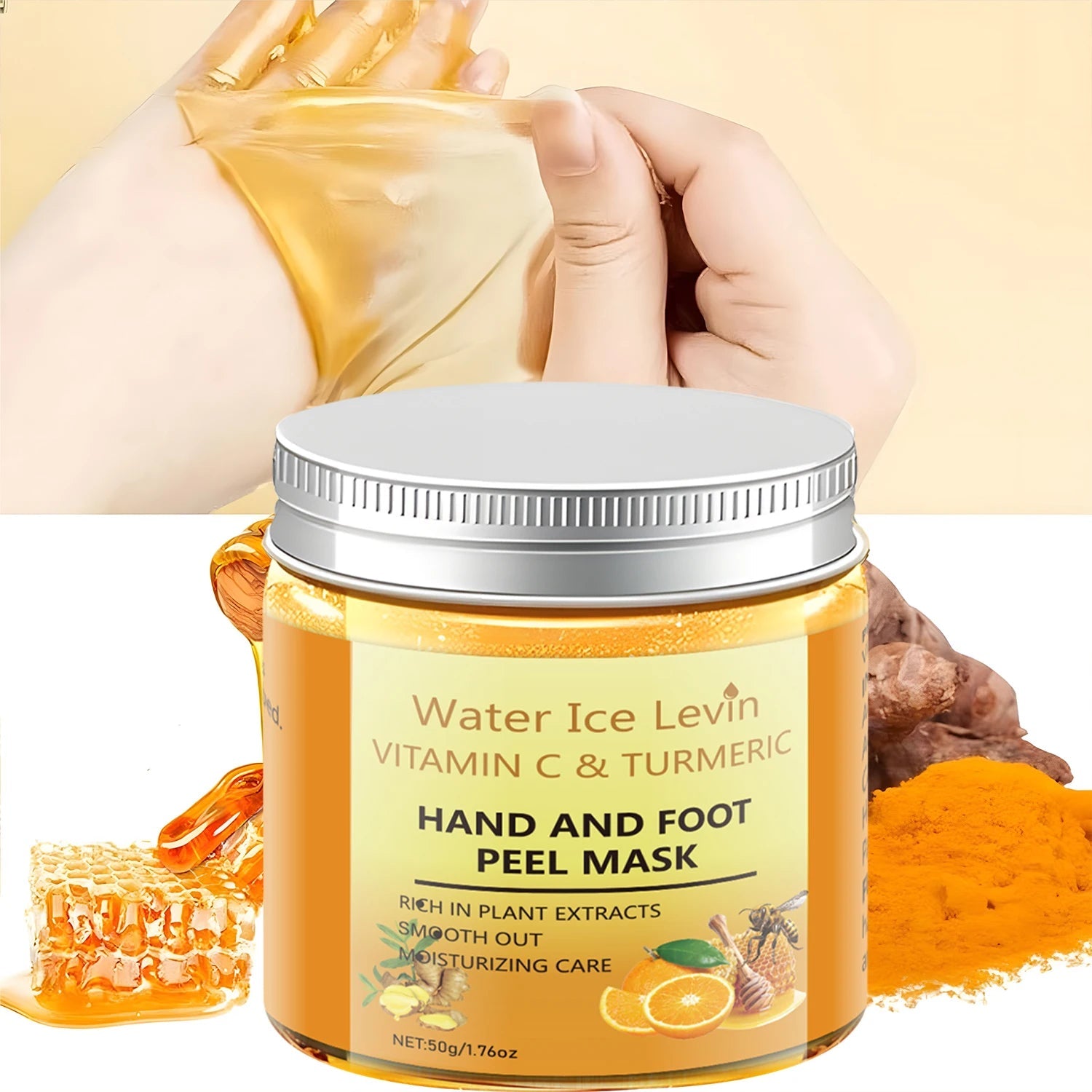 Vitamin C Turmeric Hand Foot Peel Mask - Exfoliating Treatment, Plant Extracts, Moisturizing Care, Winter Renewal Viralgem Store