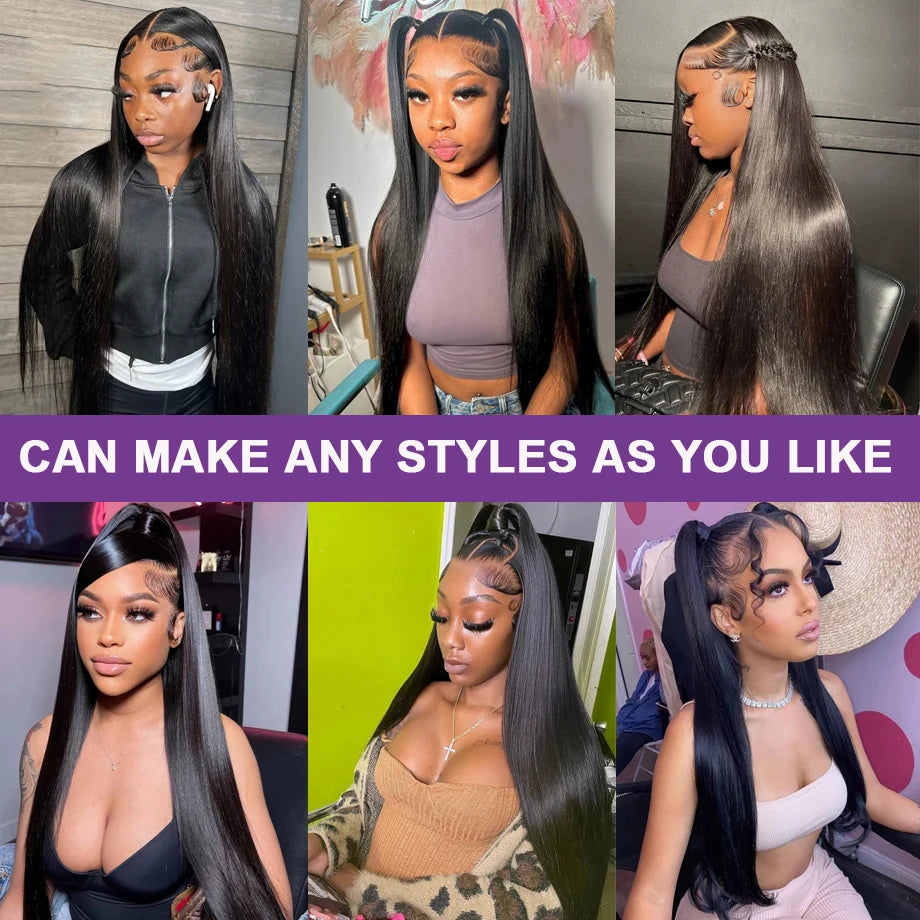 13x6 Lace Frontal Human Hair Wigs Bone Straight Raw 100% Human Hair Wig Pre Plucked 360 Full Lace Cheap Wig on Sale Clearance
