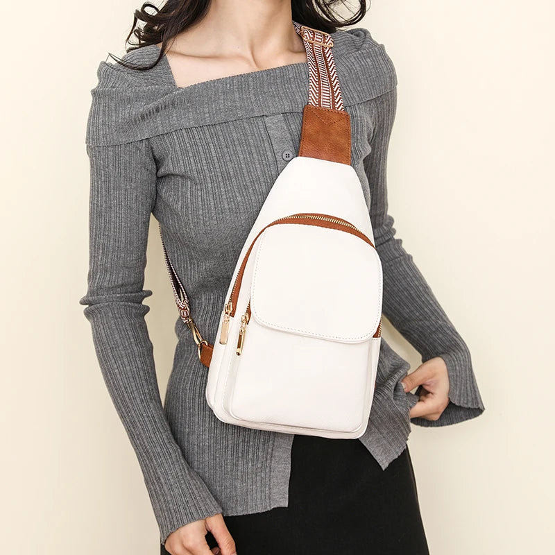 Women Bag Soft PU Leather Shoulder Purse Vintage Fashion Female Chest Bag Designer Multifunctional Shoulder Messenger Crossbody Viralgem Store