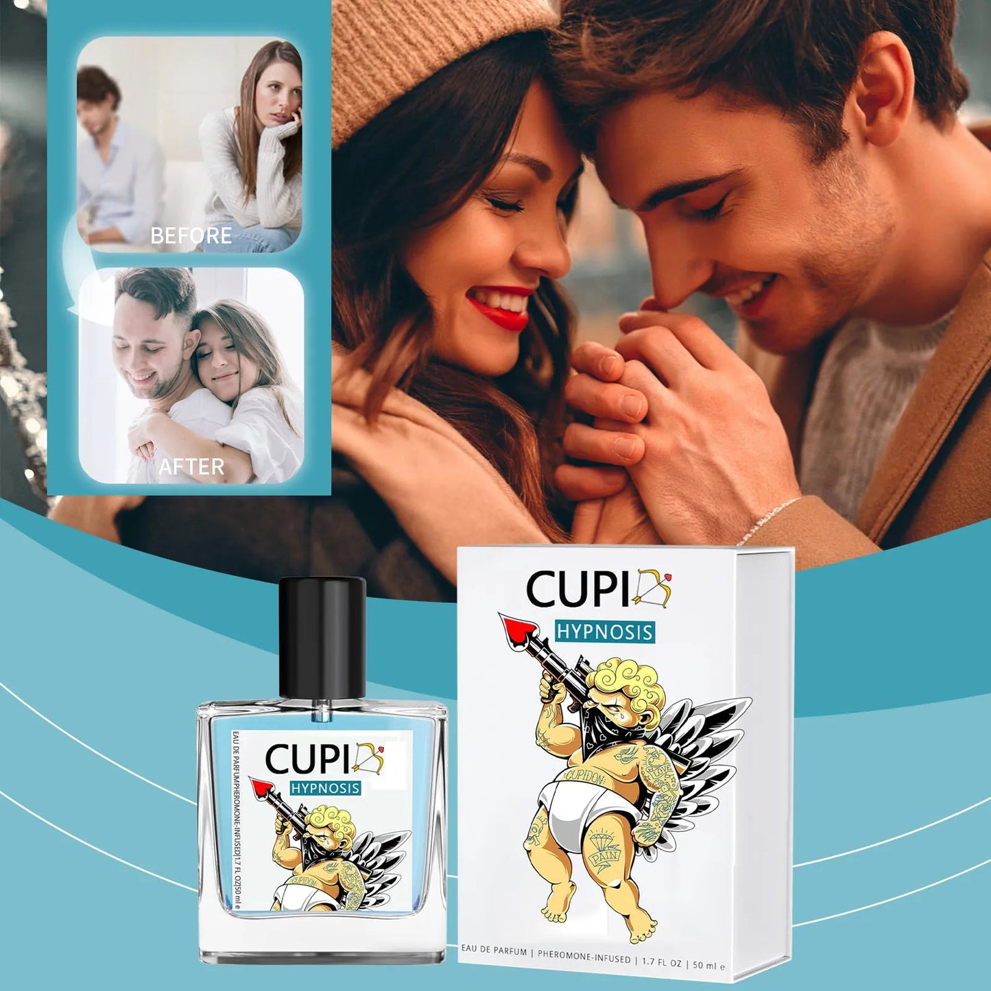 50ML Cupid Hypnosis Perfume Long Lasting Pheromone Fragrance Perfume Cologne for Men and Women Light  Cologne Fragrance Viralgem Store