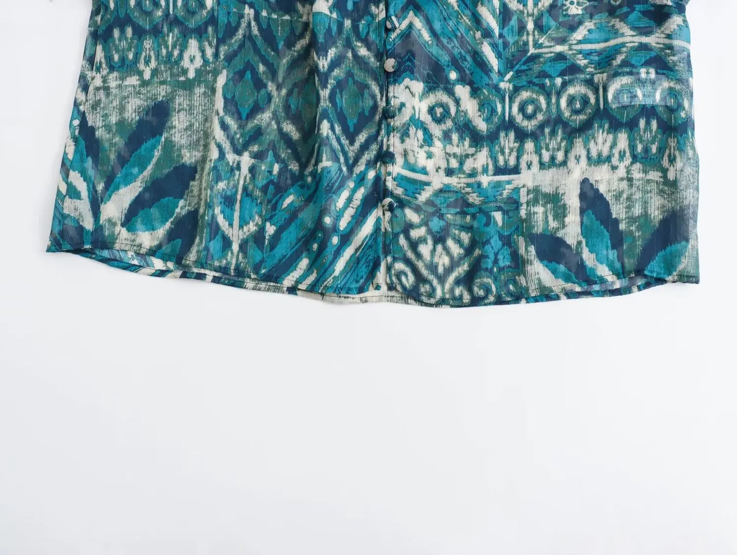 TRAFZA Vintage Casual Chic Print Women Suit O-Neck Single Breasted Blouse Loose Long Straight Skirt Fashion 2024 Boho Set