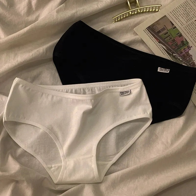 3 Pcs Women's Underwear Solid Color Minimalist Underwear Pure Cotton Skin Friendly Comfortable Breathable Triangular Underwear
