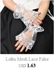 Steampunk Lolita Hand Sleeve Wrist Cuffs Ruffled Floral Lace Elastic Bracelet XX9D Viralgem Store