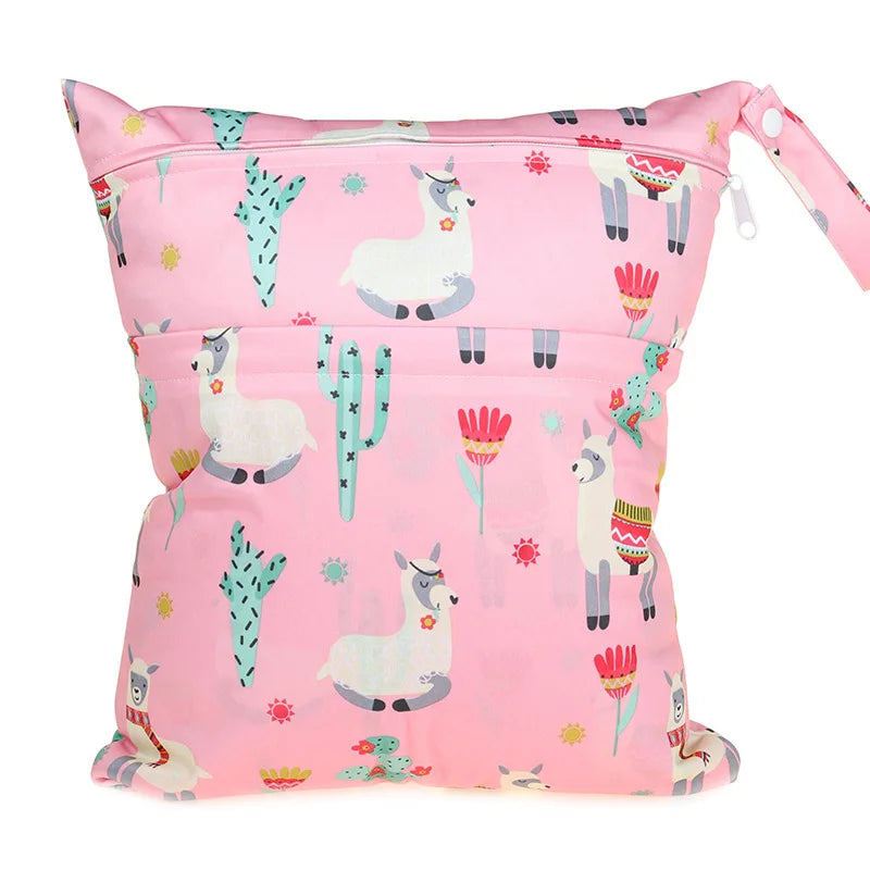 [Sigzagor] Wet Dry Bag With Two Zippered Baby Diaper Nappy Waterproof Reusable Washable Viralgem Store