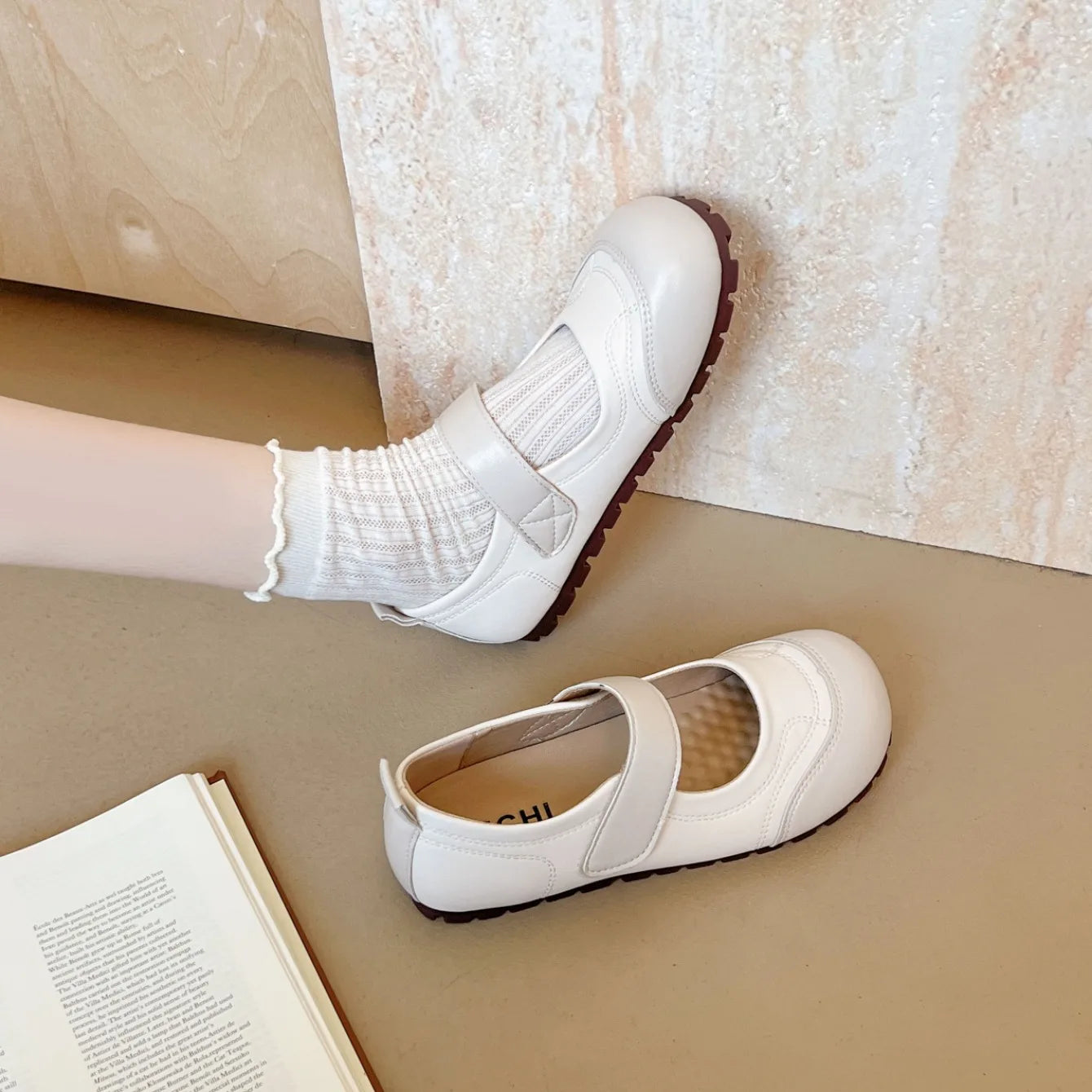 Women's Plus Size Mary Jane Shoes Spring and Summer Hollow Breathable Hook and Loop Design Soft-soled Comfortable Low-top Shoes Viralgem Store