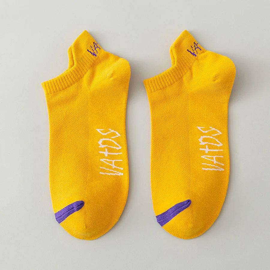 5 Pairs Men's Ankle Socks Bright Color No Show Socks Men Breathable Street Fashion Sport Invisible Travel Running Socks Viralgem Store