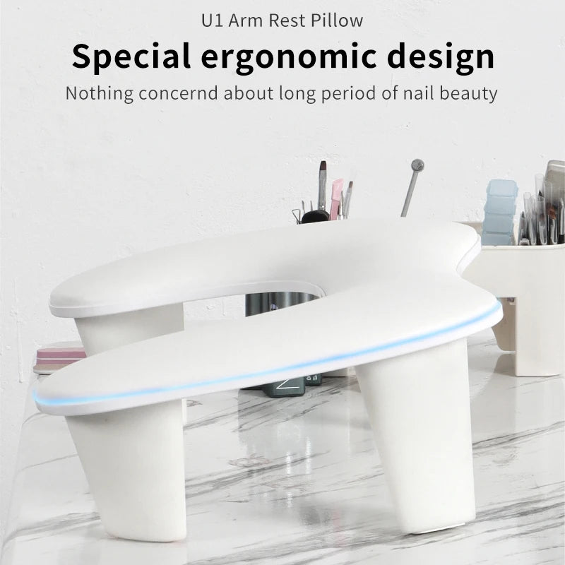 Two Hands Nail Art Hand Pillow Portable Removable Stand Tilt Design Manicure Stand Hand Pillow PU Material Hand Pillow Cushion