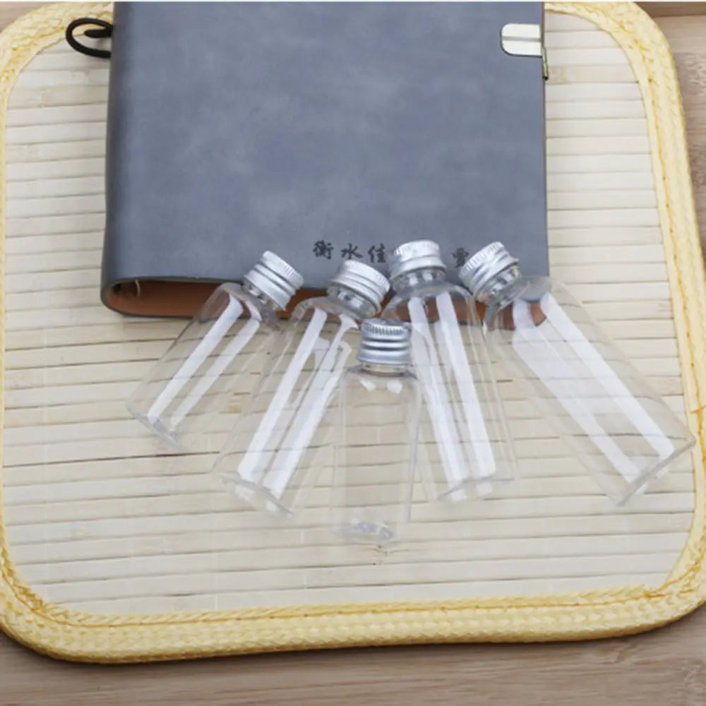 5/10/20/30ml Clear Plastic Bottle With Aluminium Screw Cap Small Jars Cosmetic Container Travel Kit Empty Refillable Bottles Jar Viralgem Store
