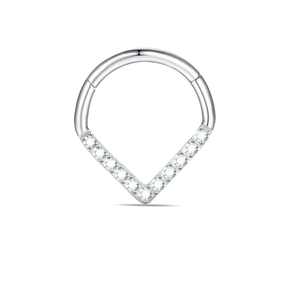 1pcs Titanium Cubic Zirconia Bee Flower Stud Earring Helix Tragus Daith Piercing Hinged Segment Hoop Body Jewelry Viralgem Store