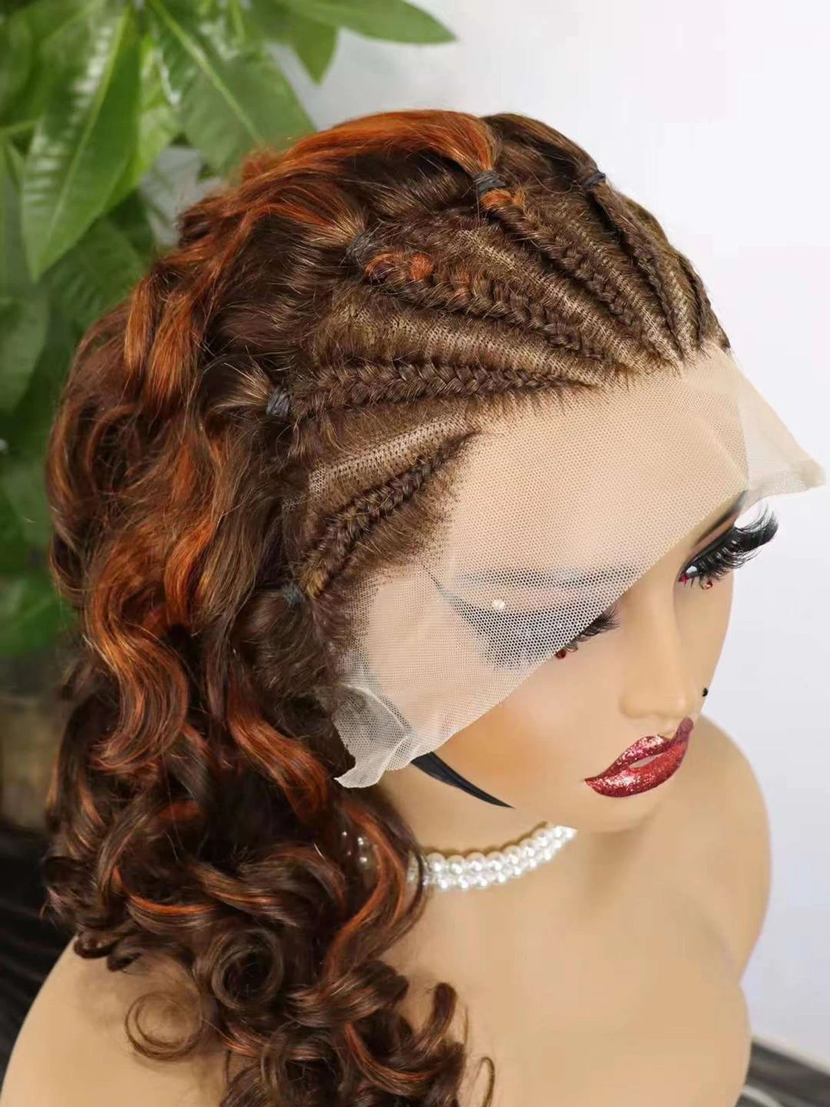 4T30T4 Color  Loose Wave Remy Human Hair Wigs 250% Density 13x4 Lace Frontal Cornrow Braided Wig SLoose Fumi Lace Braid Wig