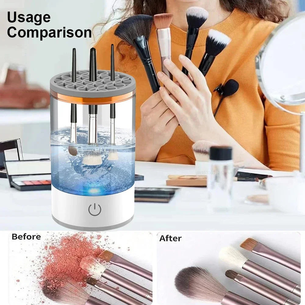 USB Electric Makeup Brush Cleaner Portable 3 In 1 Makeup Brushes Drying Rack Lazy Cleaning Brush Washer Quick Dry Tool New Viralgem Store