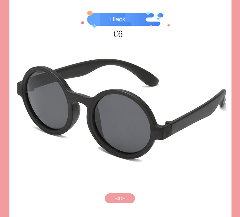 2023 New Cute Round Frame Children's Sunglasses Baby Safe Soft UV Resistant Sunglasses Trend Eyewear for Boys and Girls