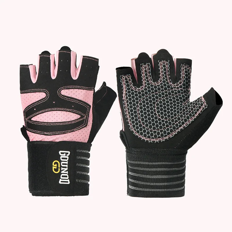 Women Men Extended Cycling Bicycle Gloves Half Finger Gym Gloves Mitten Breathable Anti-slip Glove Fitness Sport Training Gloves