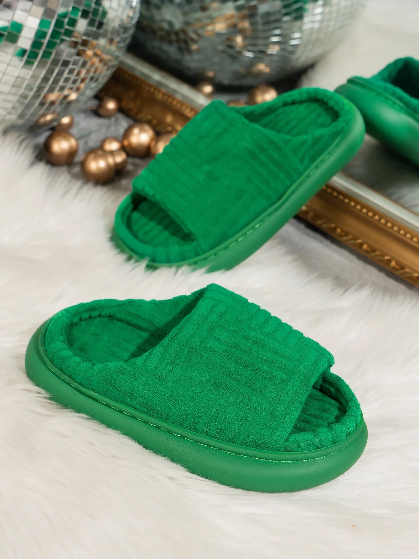 Women's 2024 Spring and Autumn Towel Pattern Thick Sole Home Fashion Anti Slip Towel Sole External Slippers Sandals Outdoor Viralgem Store