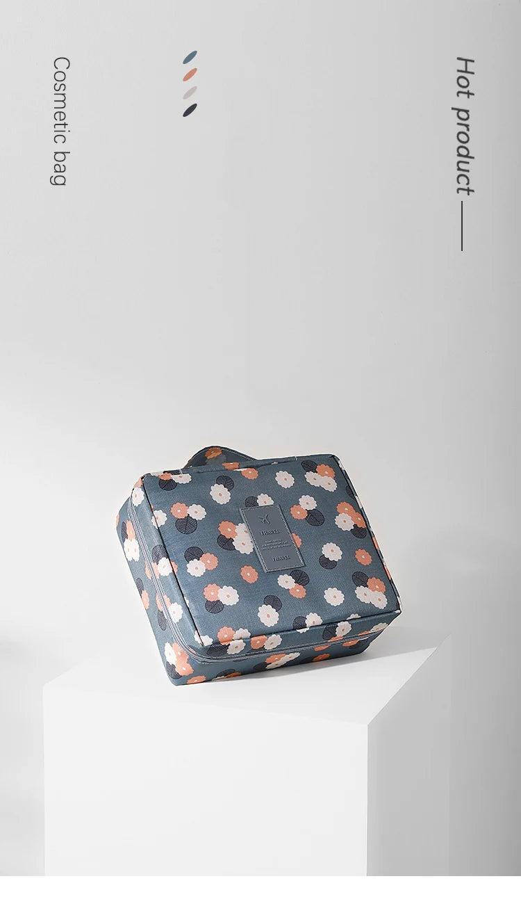 Travel Organizer Women Portable Toiletries Organizer Cosmetic Bag Girls Multiple Compartments Waterproof Make Up Storage