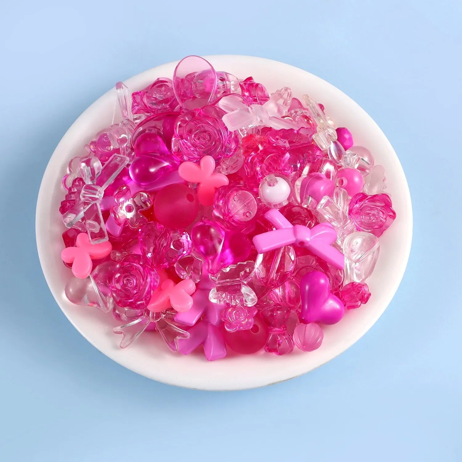 1bag Mixing Style Candy Color Acrylic Beads For DIY Handmade Bracelet Jewelry Making Phone Chain Accessories Viralgem Store