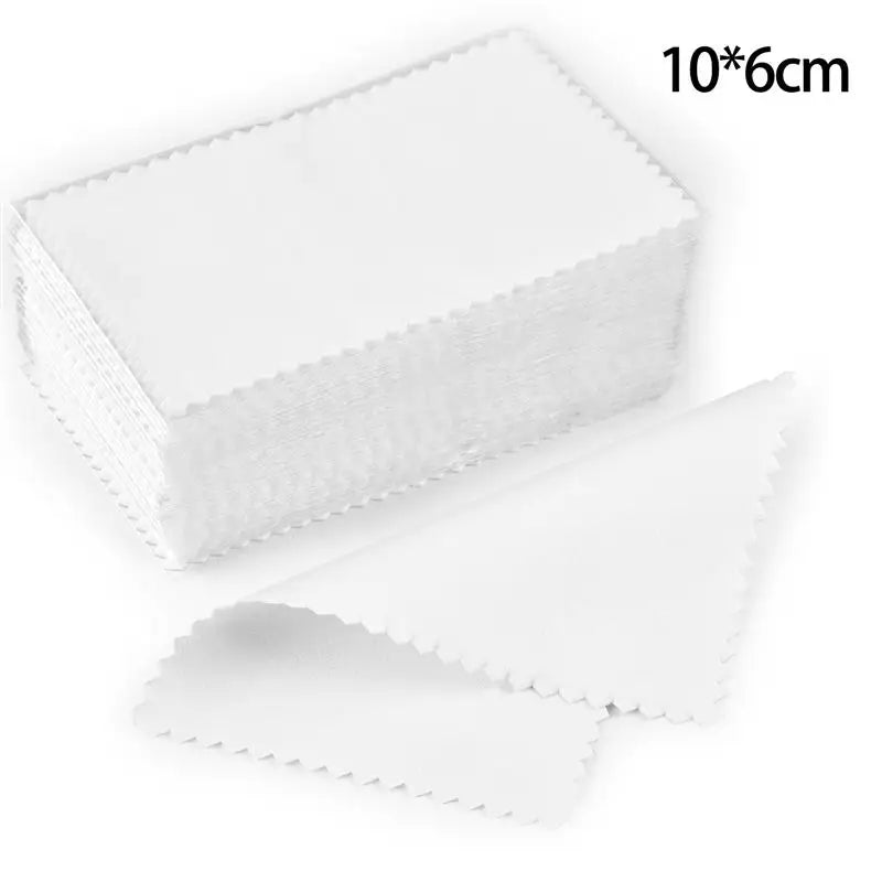 50Pcs Polish Polishing Cloth Silver Color Cleaning Polishing Cloth Soft Clean Wipe Wiping Cloth For Silver Gold Jewelry Tool