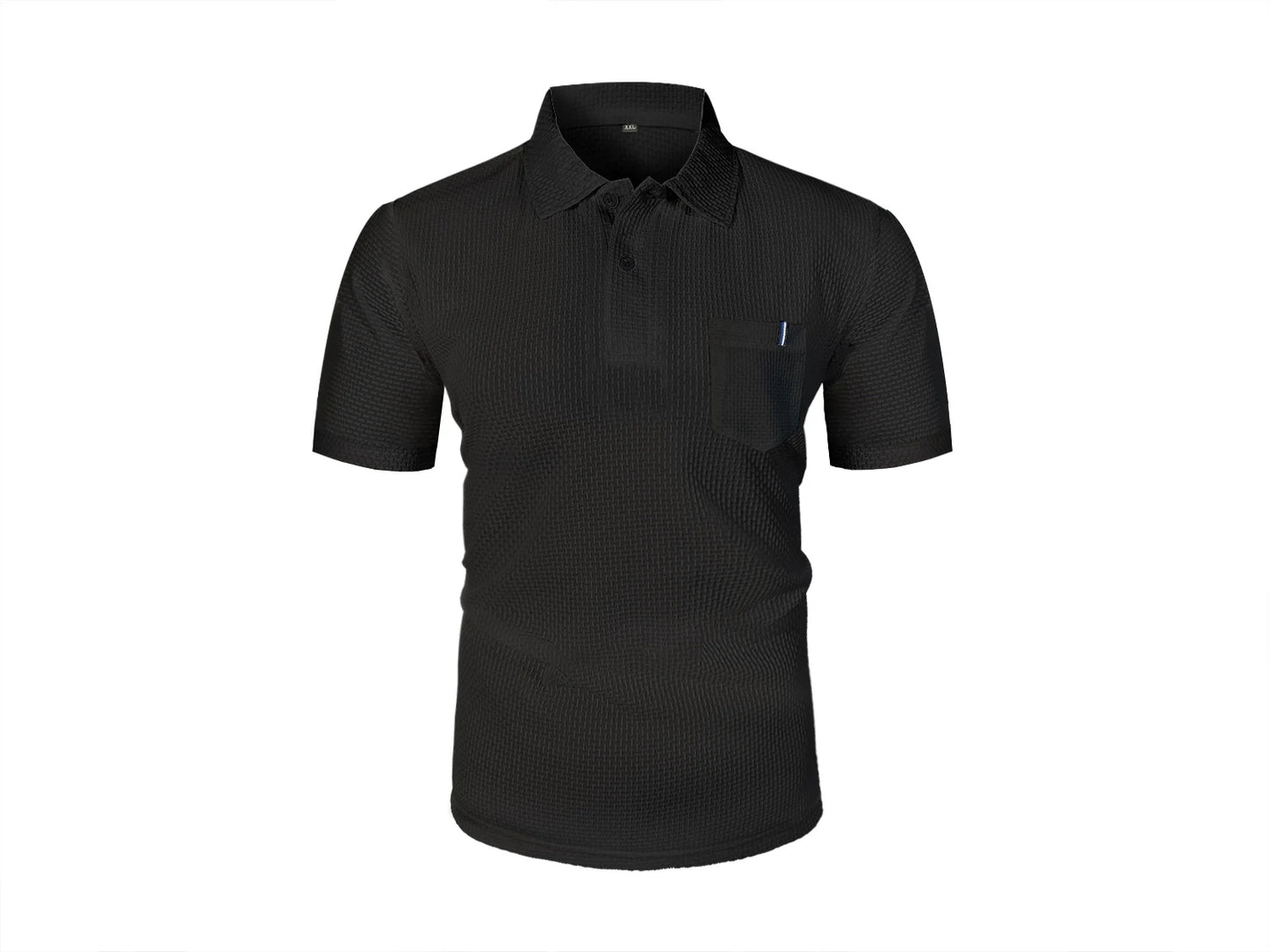 Summer ice silk lapel pocket POLO shirt, men's short-sleeved T-shirt, men's clothing top