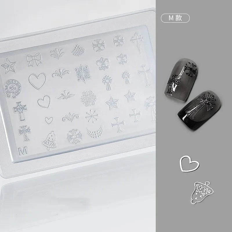 1pc Sweater Knitting Lace 3D Acrylic Mold Nail Art Decoration Nails DIY Design Silicone  Nail Art Template Nail  Mold