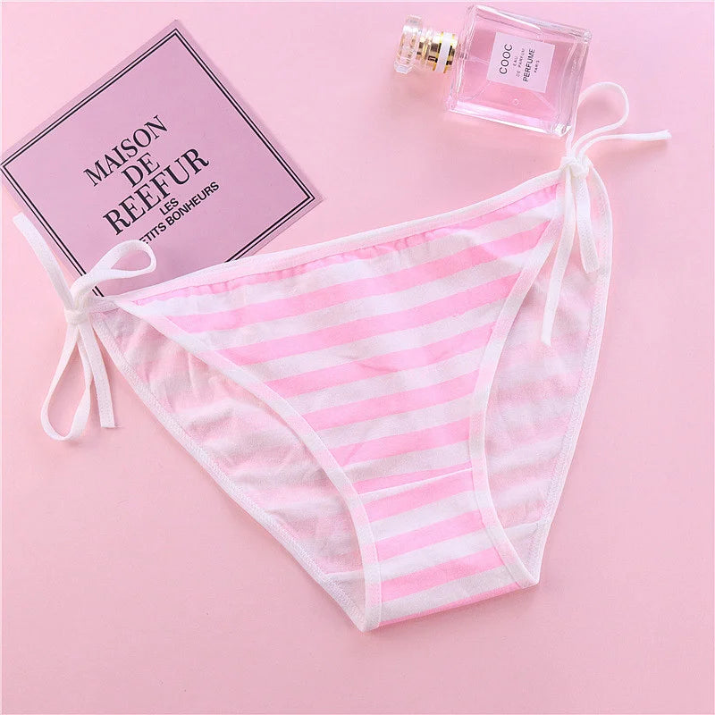 SP&CITY Young Girls Student Cute Underwear Women Japan Lace Up Cotton Panties Funny Hollow Out Seamless Briefs Female Lingerie