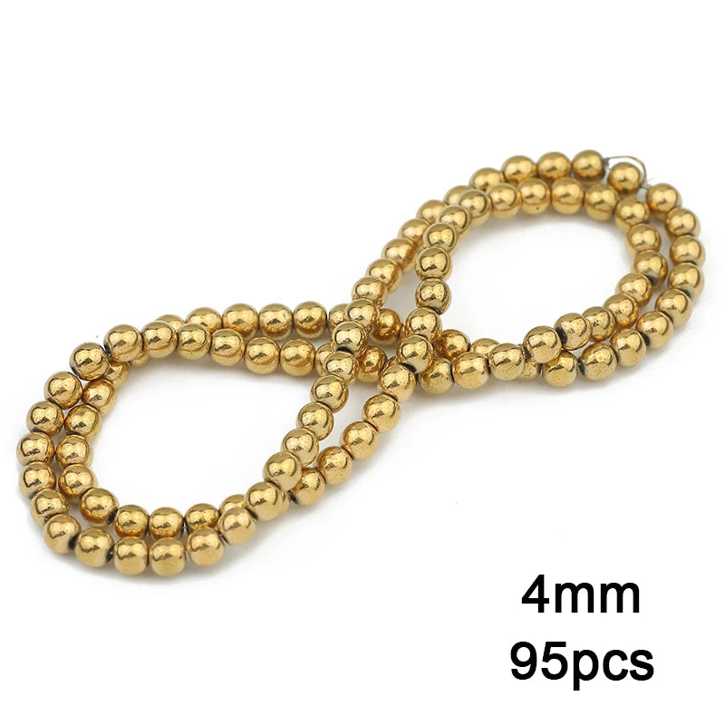 3A+ Retention Color Various Shapes Star Heart Hematite Natural Stone Plated Loose Gold Beads For Jewelry Making Diy Bracelets