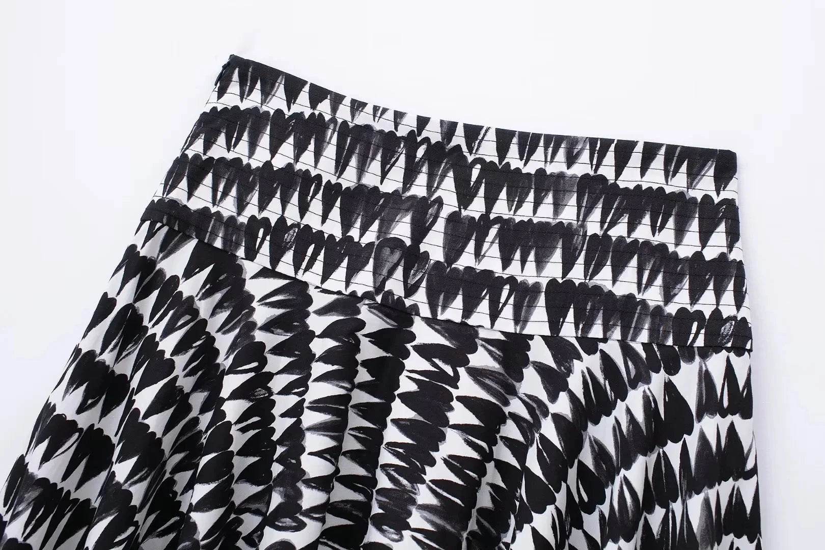 TRAFZA Women Fashion Geometric Print Skirt Zipper Fly High Waist Slim Midi Skirts Vintage Y2k 2024 Women Casual Streetwear TRAF Viralgem Store