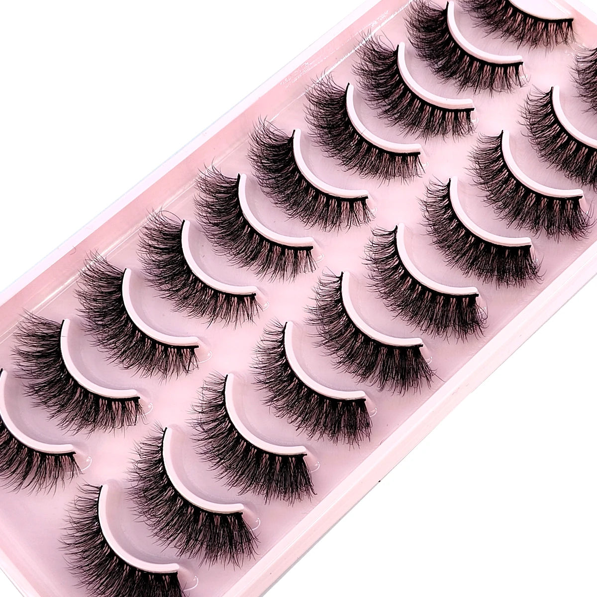10 Pairs Faux Mink Eyelashes Handmade False Eyelashes Natural Nude Makeup Simulation Cross Messy Eye 3D Curly Eyelashes Freshlook Styles
