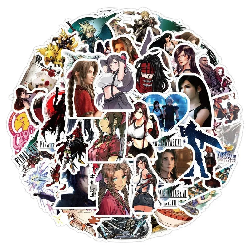 60pcs FINAL FANTASY Cartoon Stickers Suitcase Water Cup Stationery Mobile Phone Car Scooter Laptop Decorative Stickers Viralgem Store