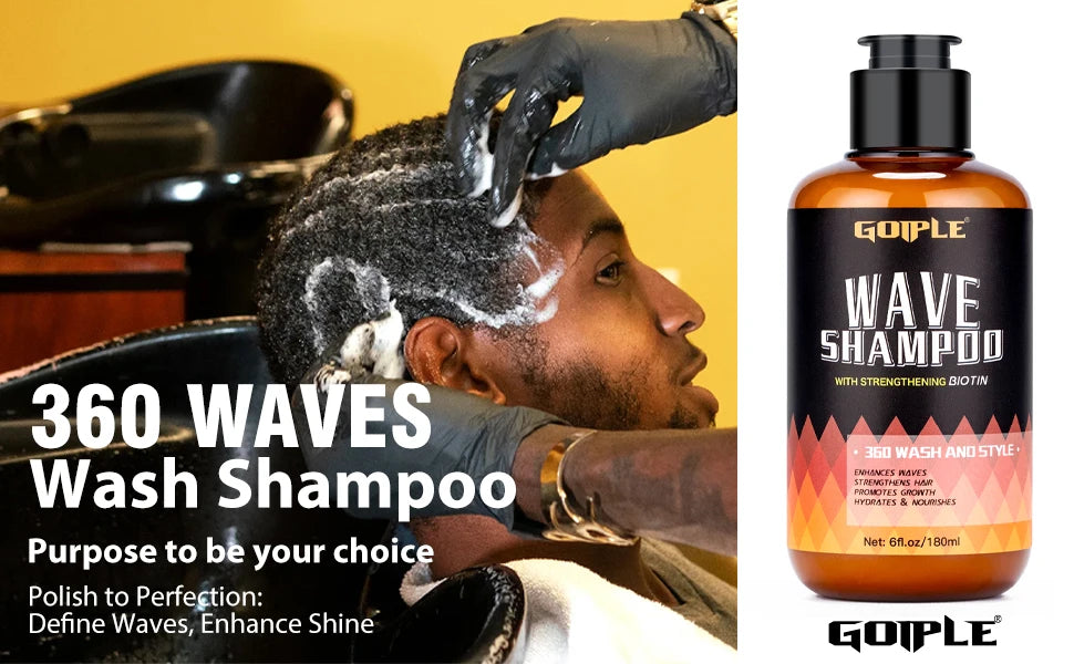 Wave shampoo Kit for Men Anti-frizz Wax Cream Layered Styling Hair Pomade Deep Clean Care Product with Hair Brush and Pirate Hat Viralgem Store