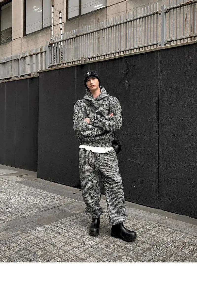 Streetwear Hooded Sweatshirts and Straight Pants Sets Women Harajuku Gothic Hoodies Men Korean Matching Sets Y2k K Pop Clothes