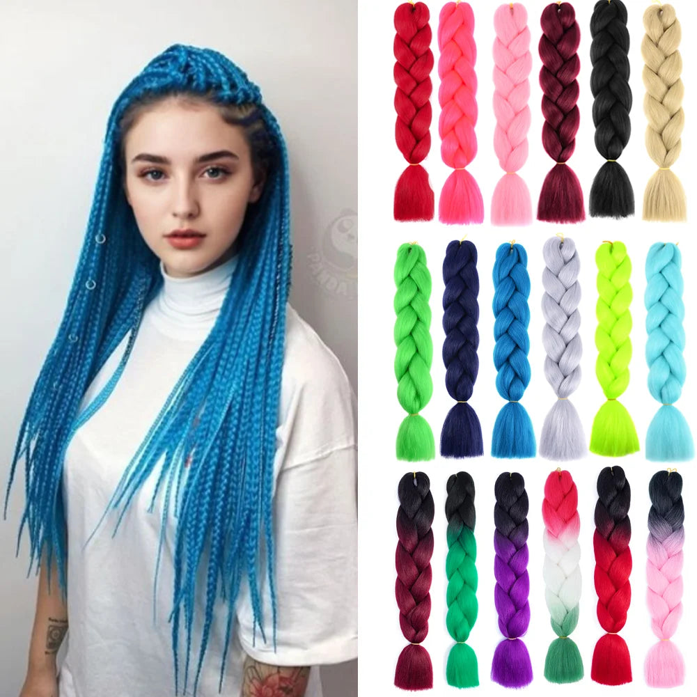 24 Inches DIY Jumbo Braiding Hair Synthetic Hair Extensions Afro Ombre Crochet Braid Hair Wholesale For Women Viralgem Store