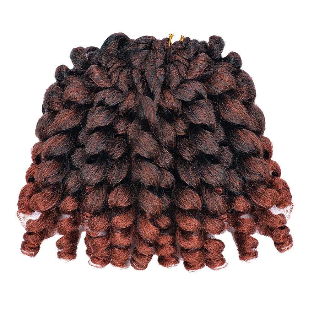 Synthetic Ombre Braiding Hair Jumpy Wand Curl Crochet Braids Hair Extension for Black Women Jamaican Bounce Curly Hair For Women