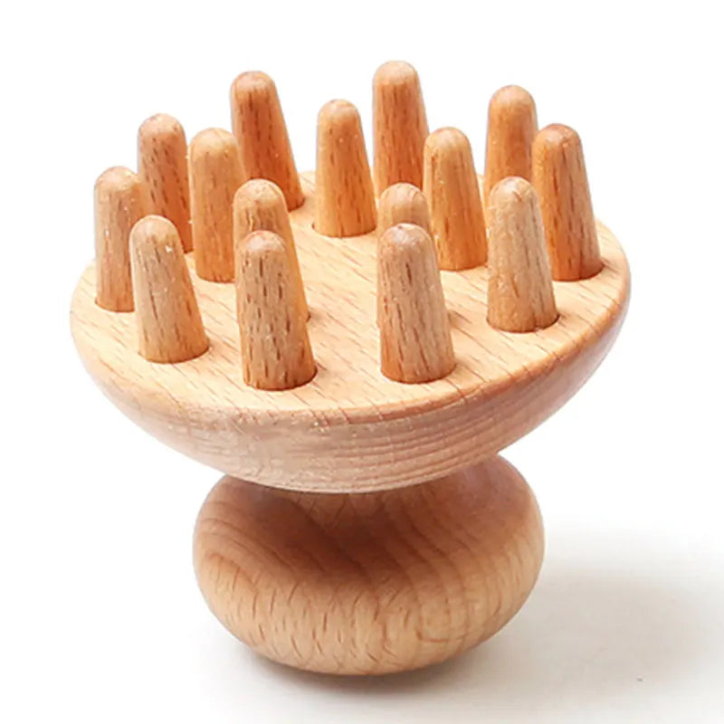 Wooden Massager Comb Portable Hand-Held Cellulite Reduction Relieve Tense Muscles Head Scalp Massage Tool 1pc Wood Massage Brush