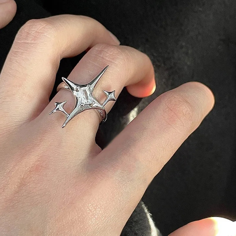 6Pcs Punk Poker Joker Silver Color Rings for Men Goth Skeleton Billiards Set Couple Emo Fashion Jewelry Anillos Hombre